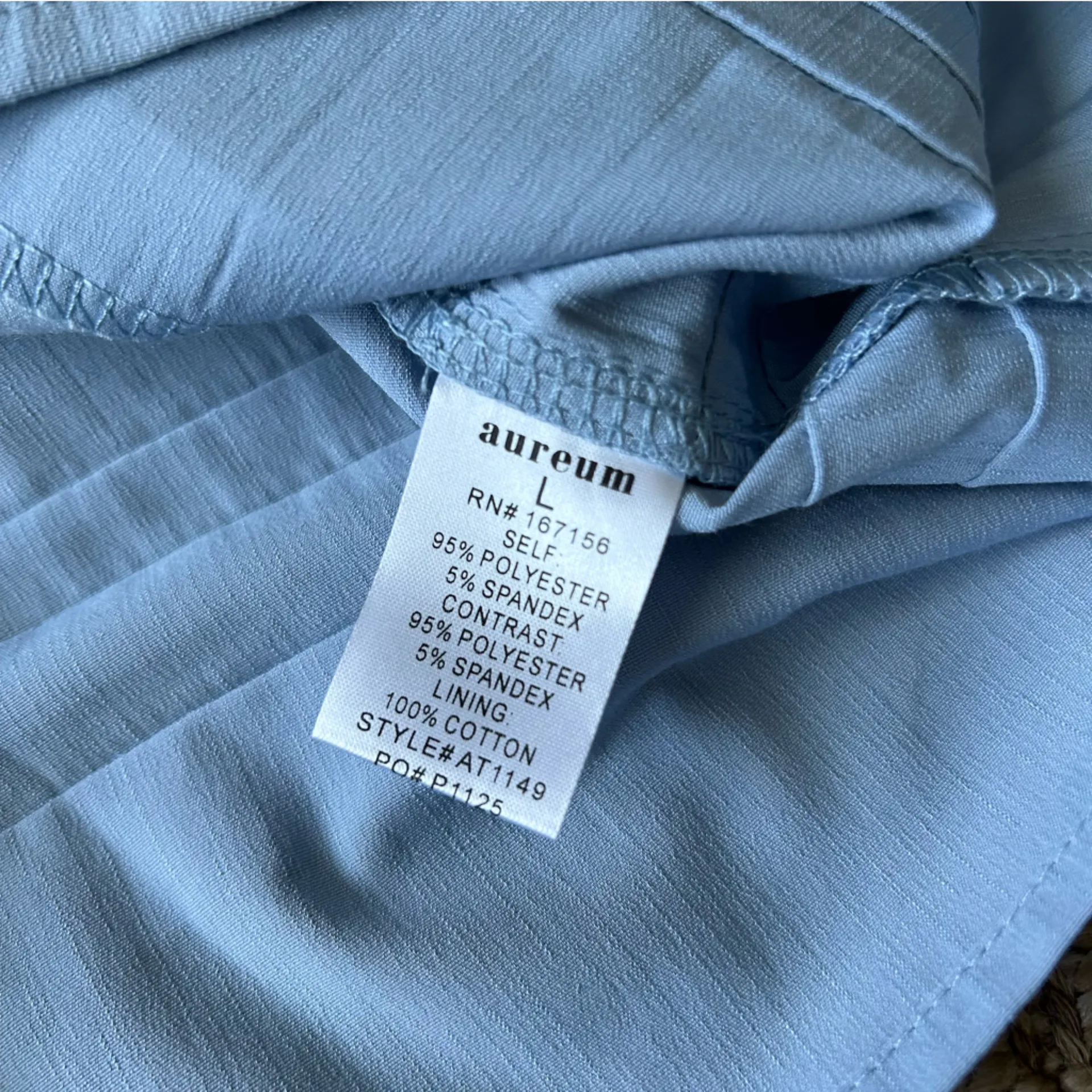 Aureum Pintick Pleated Cami Top and Short Set Blue Size L - Image 5