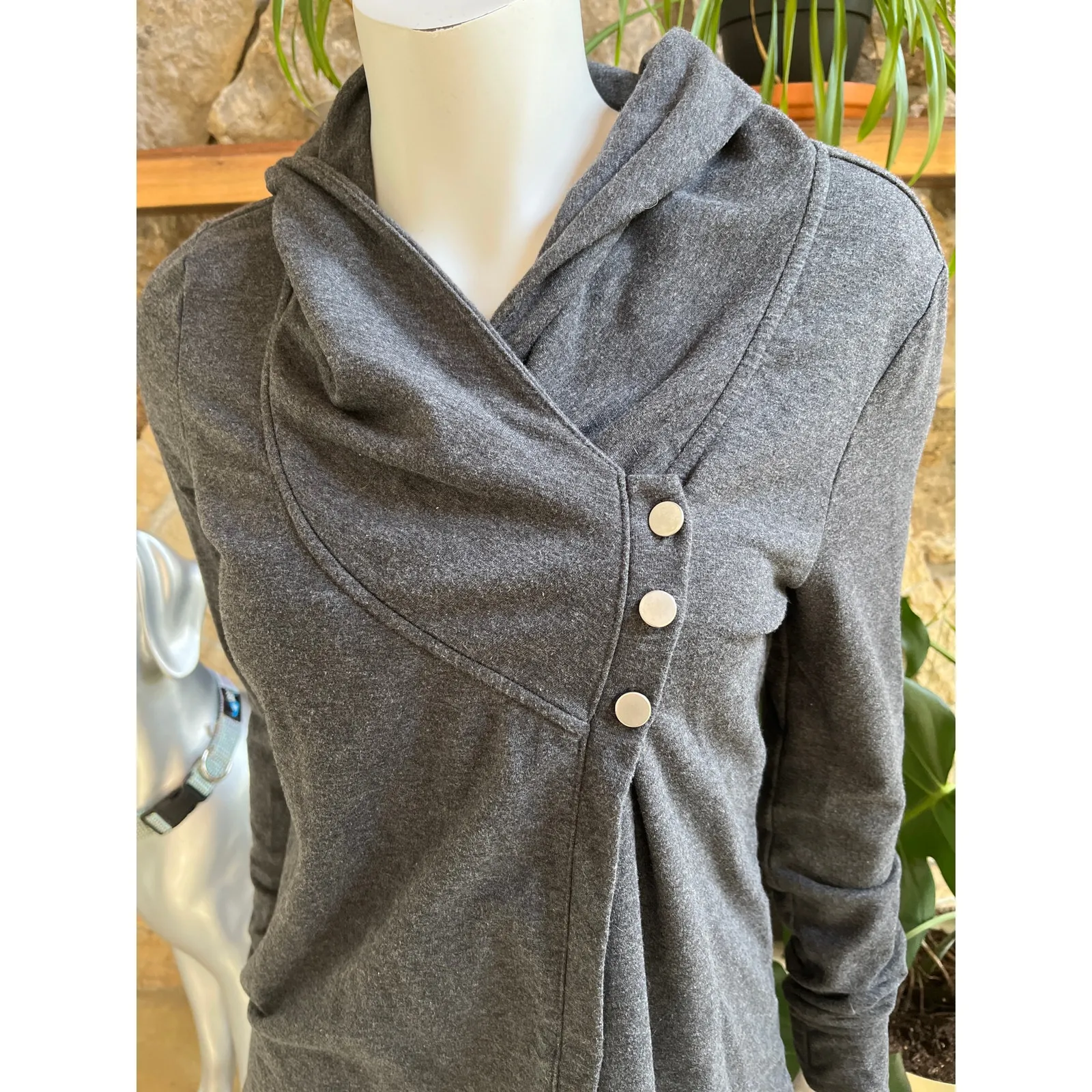 Danskin Gray Wrap Over Cardigan Sweater Women's Size Small - Image 5