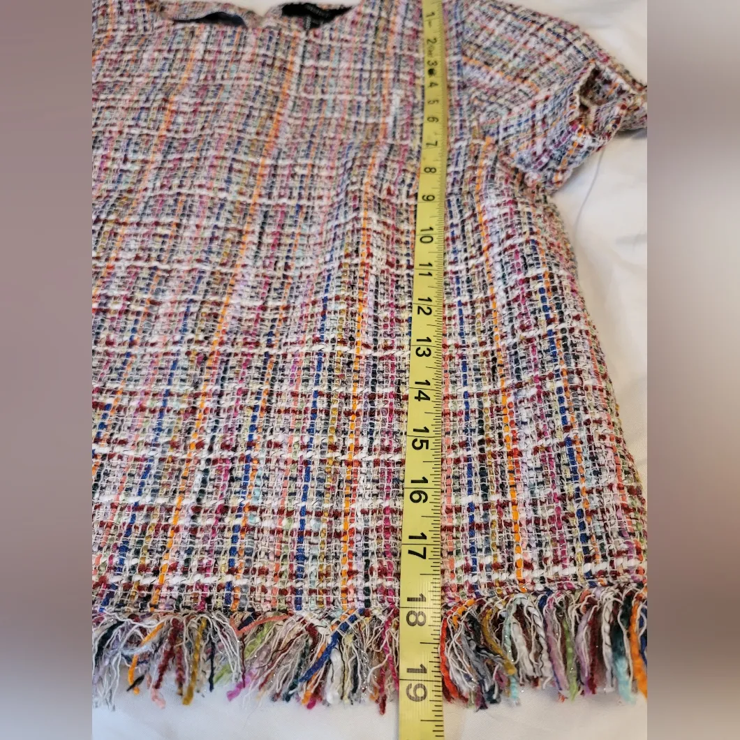 Forever 21 Tops | Nwt Forever 21 Frayed Tweed Top | Color: Pink/White Size:Small - Image 8