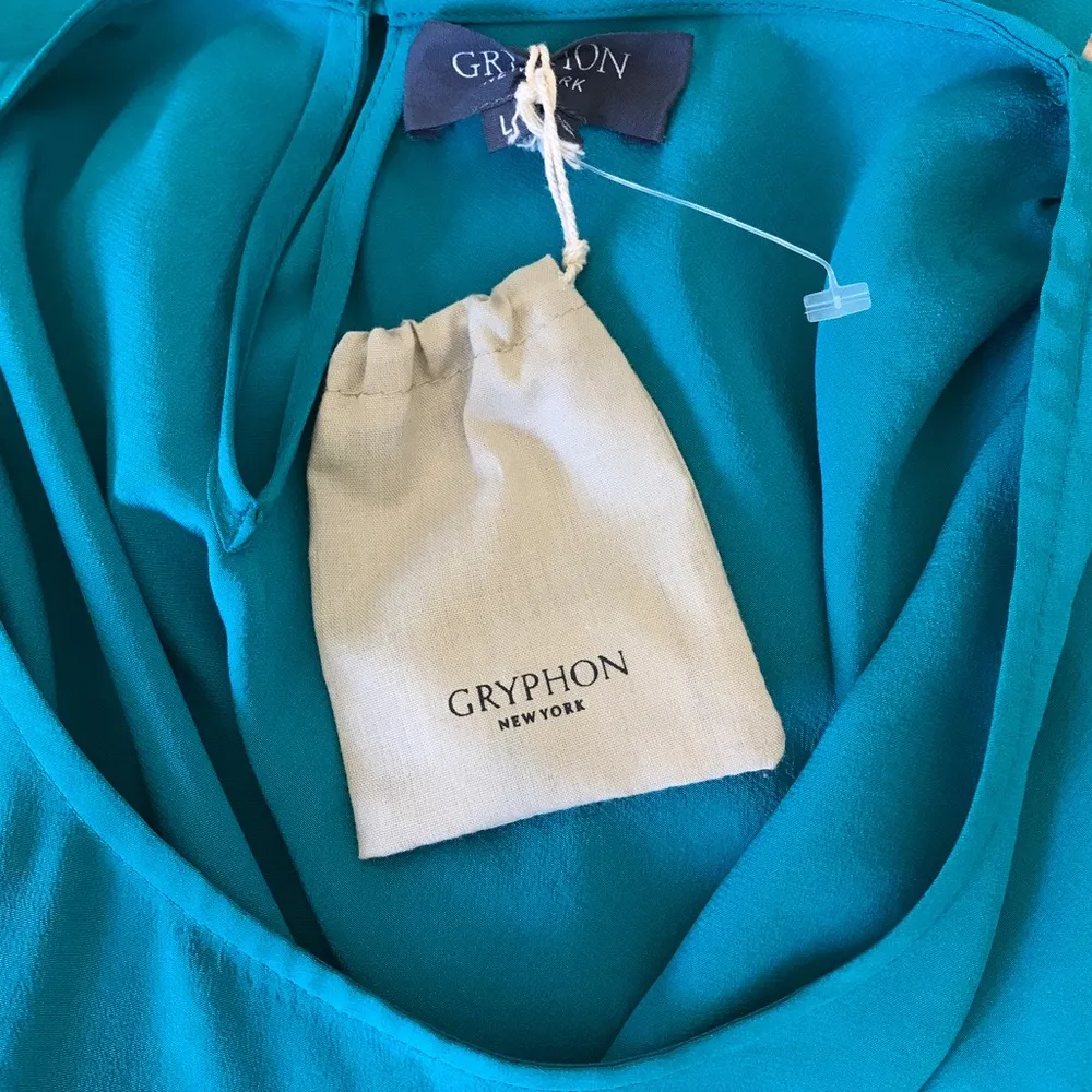 Gryphon Silk Teal Toga Style Dress - Image 6