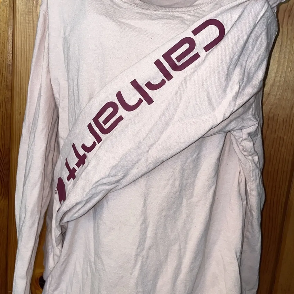 Carhartt Womens long sleeve shirt pink/burgendy size small western country top - Image 3