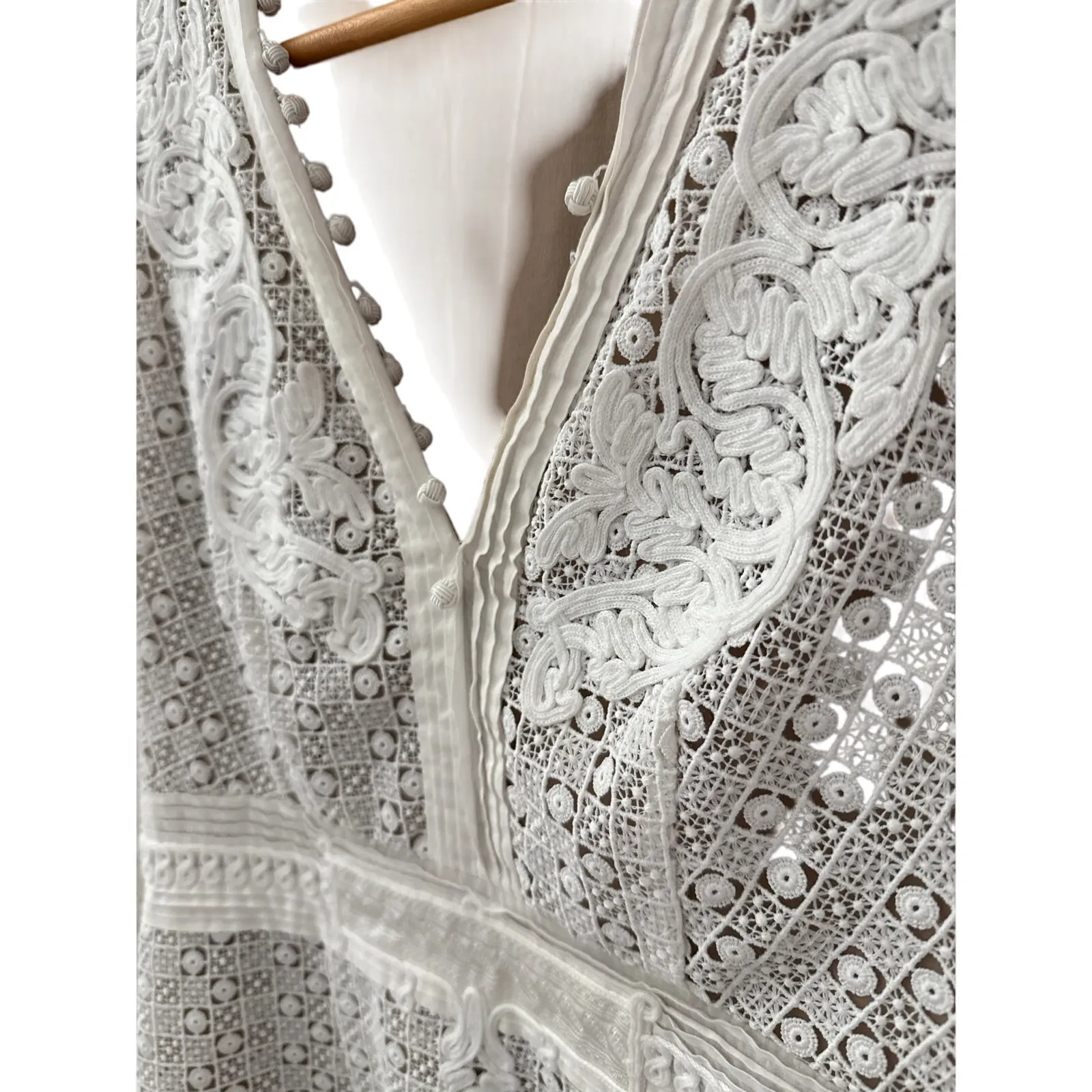 The Kooples Daisy Love Guipure Lace Cocktail Dress Bright White‎ Size Small - Image 12