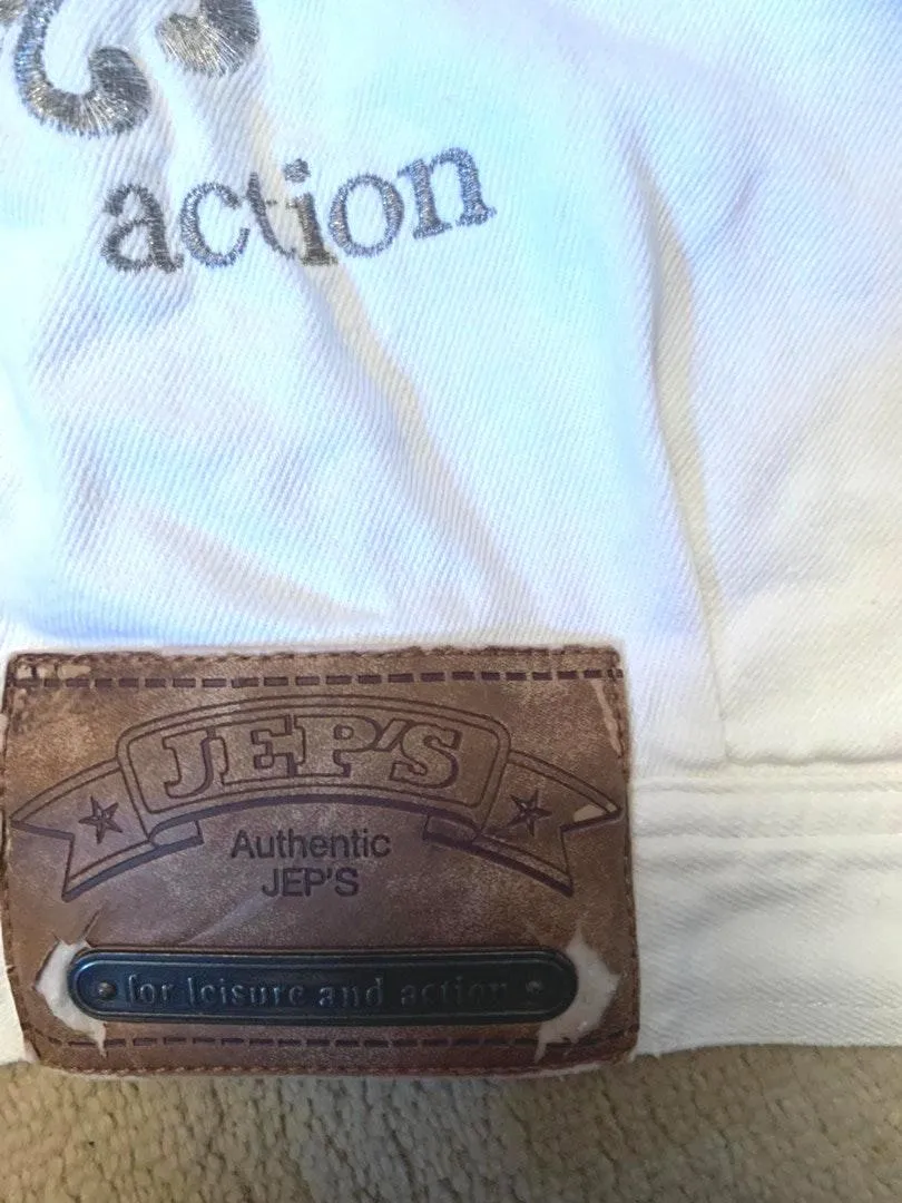 Authentic And Vintage Jep’s White Jean Jacket Size M - Image 5