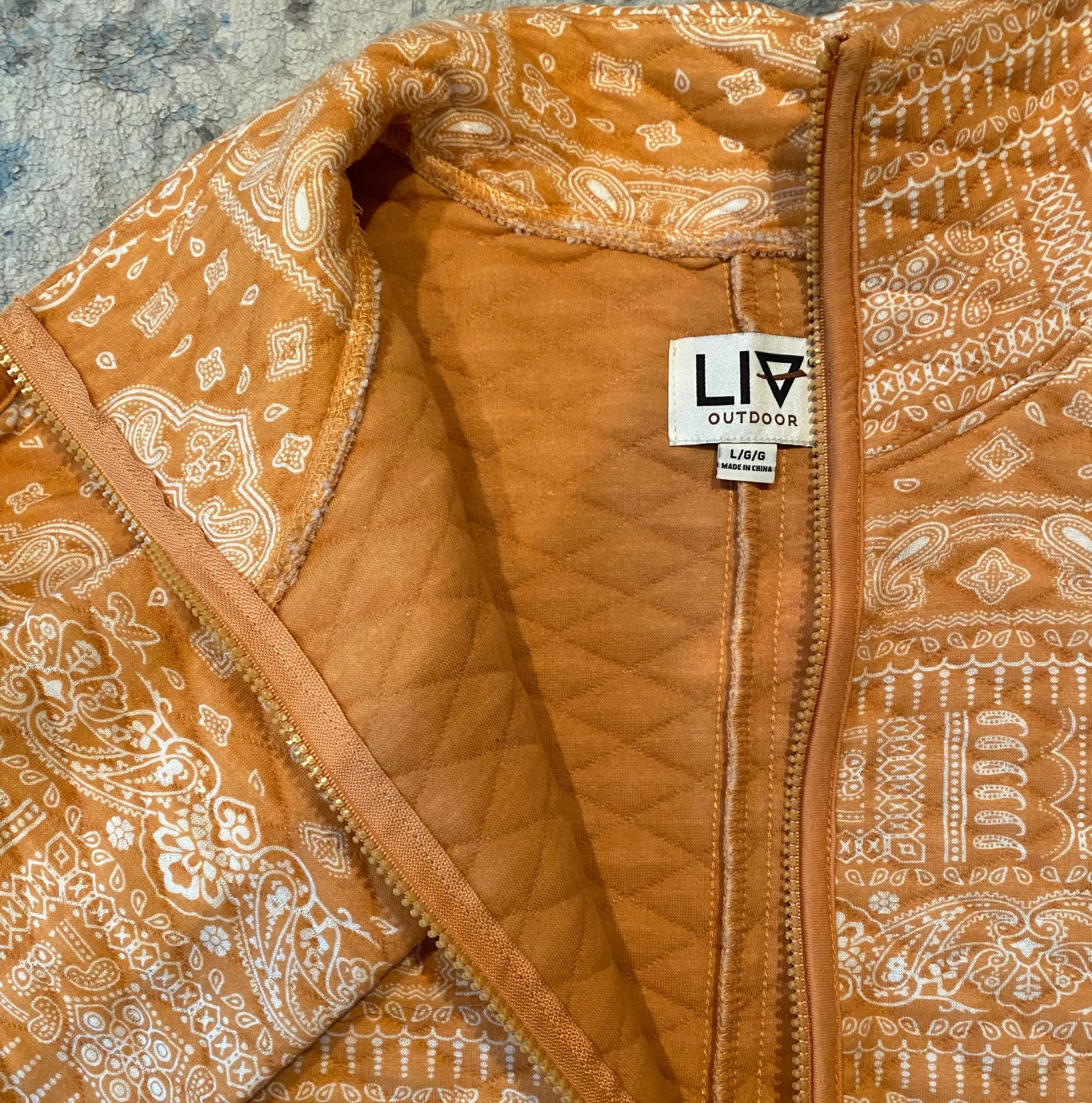 Quilted Jacket Orange Size L - Image 3