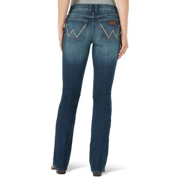 Wrangler Tall Retro Mae Mid Rise Bootcut Jeans Dark Wash Blue 9/30 x 36 Long - Image 2