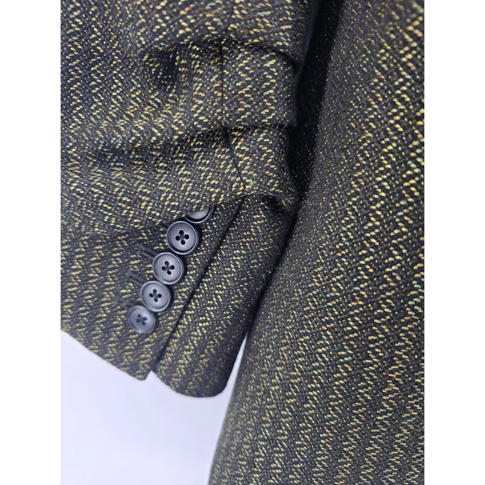 Veronica Beard  Black Gold Stripe Wool Blend 3/4 Sleeve Blazer Jacket Women 6 - Image 5