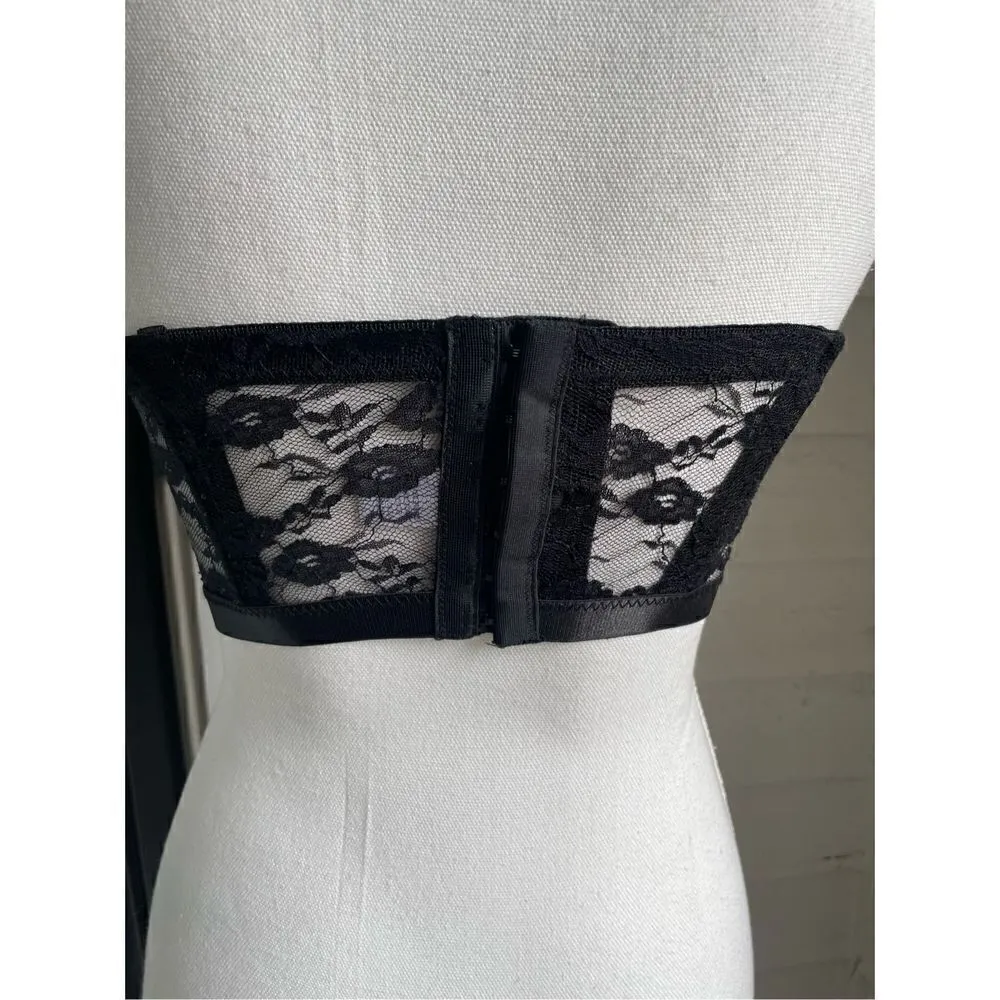 Women’s Y2K Black/ Gold Studded Bralette/Corset/ Bustier /Size 36C Festival Black - Image 4