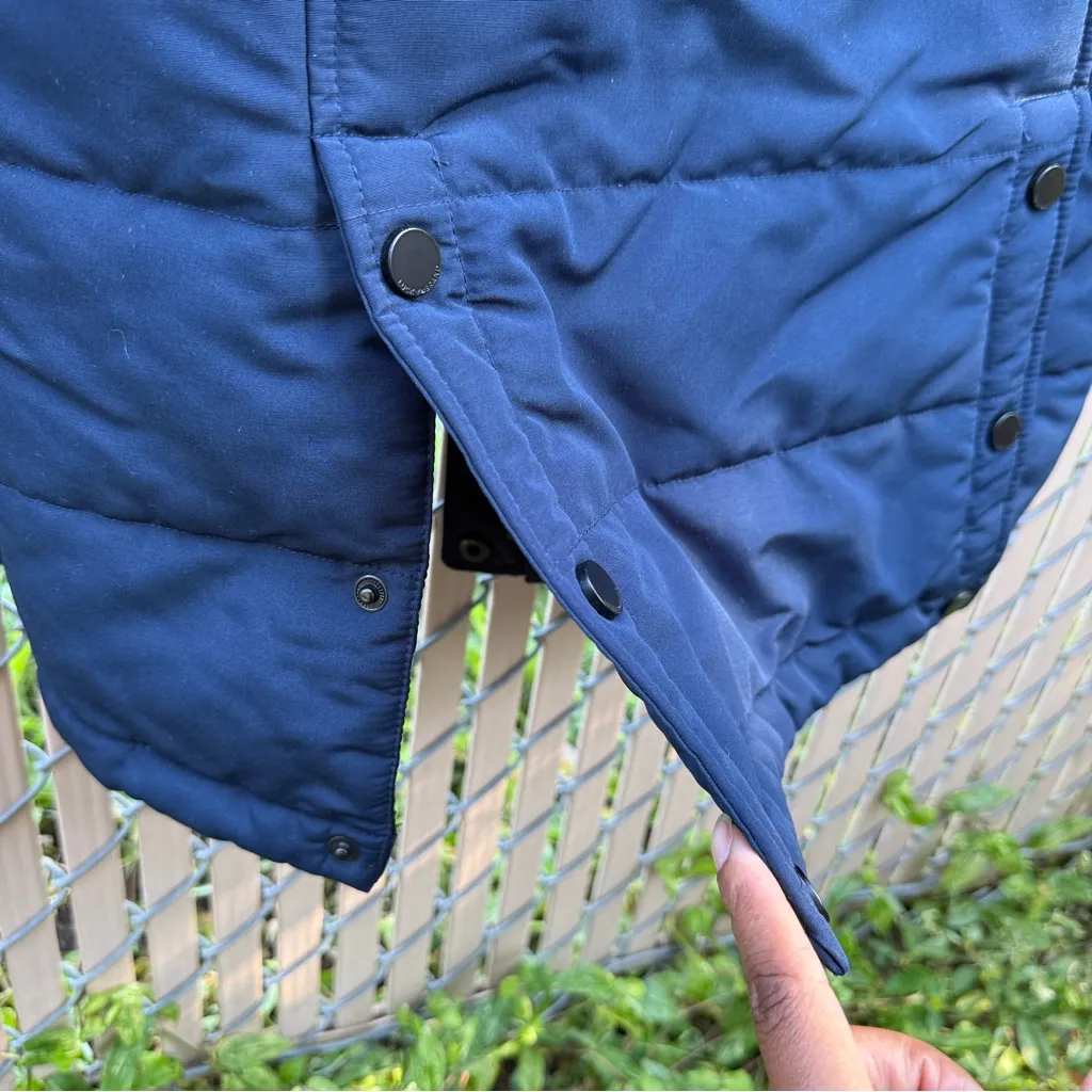 Lucky Brand Parka Coat Women Size S Navy Blue Quilted Hooded - Image 10