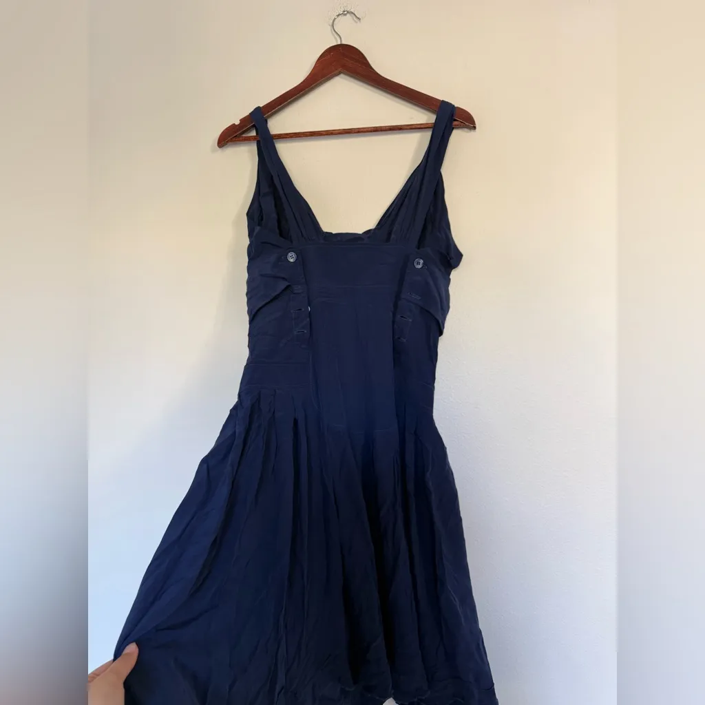 Designer silk Alexandre Herchcovitch Navy dress Blue Size M - Image 2