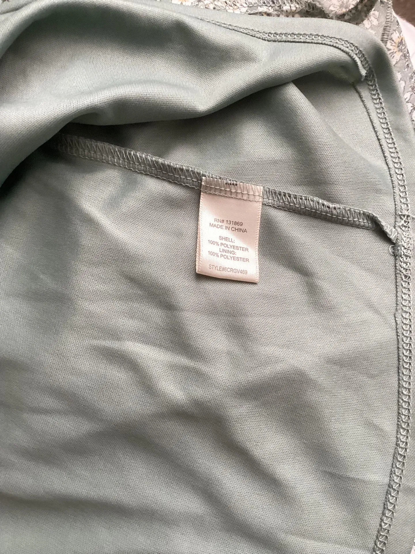 Nwt  Floral Long Sleeve Dress Size M Sage Color Ruffle Trim - Image 11