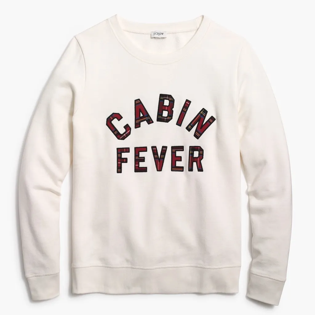 J.Crew Holiday Cabin Fever Fleece Pullover Sweater – Ivory Tartan XS - Image 2