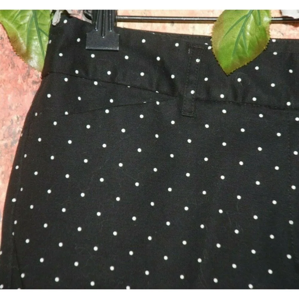 Liz Claiborne Career Ladies Black Polka Dot Pants Size 6 Emma Classic Stretch - Image 3