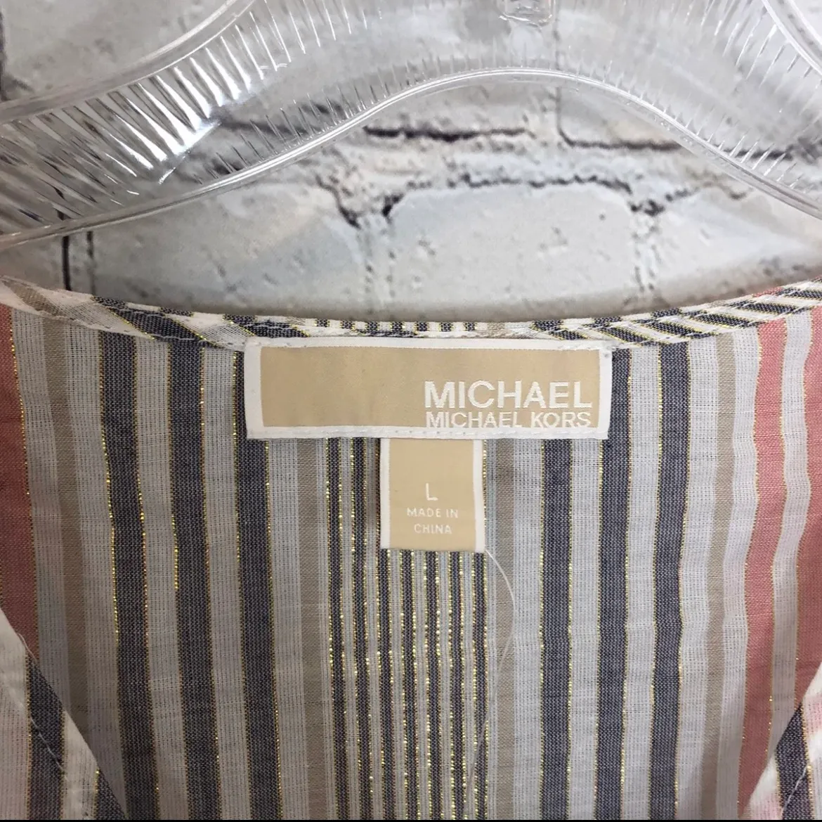 Michael Kors Michael  Women’s Striped Sheer Blouse - Image 4