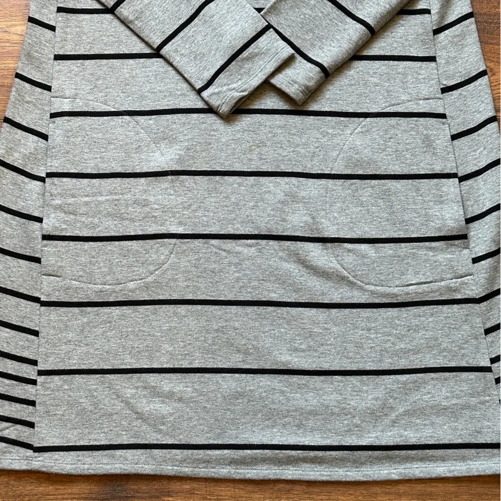 J. Jill Women’s A Line Sweatshirt Dress Striped Knee Length Size Small - Image 5