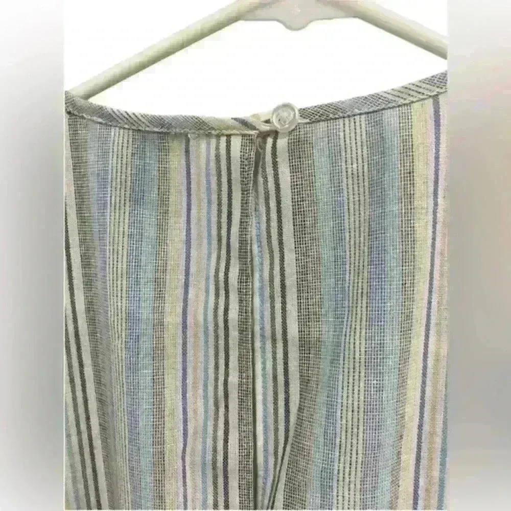 Drew Anthropologie Striped Sleeveless Wide Leg Jumpsuit Blue Grey‎ White XS - Image 5