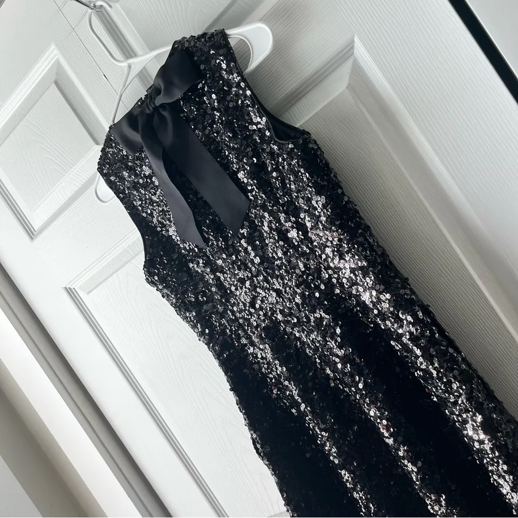 NWT Kate Spade Sequin Fit-and-flare Cocktail night out Dress Black Size 2 - Image 11