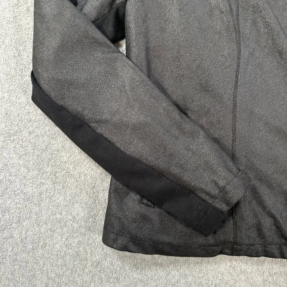 Luii Anthropologie Moto Jacket Women's Medium Gray/Black Zip Up Collared - Image 2