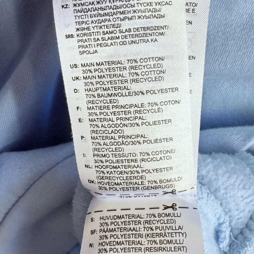 Adidas Womens Essentials 3-stripes Fleece Crew Sweatshirt Blue Medium EK5592 - Image 6