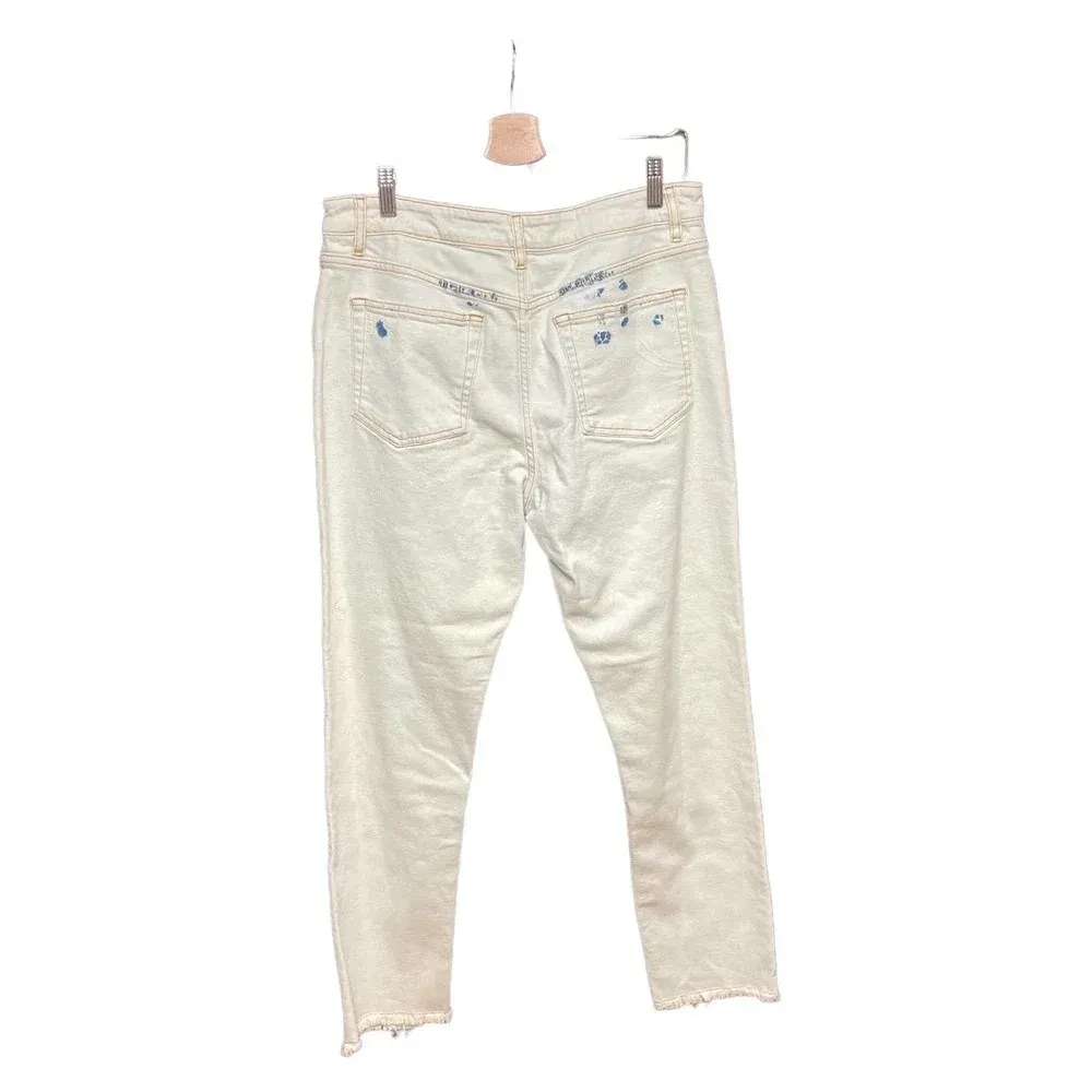 Maje Acid Wash Straight‎ Leg Jeans White Denim Size 40 / US 8 - Image 10