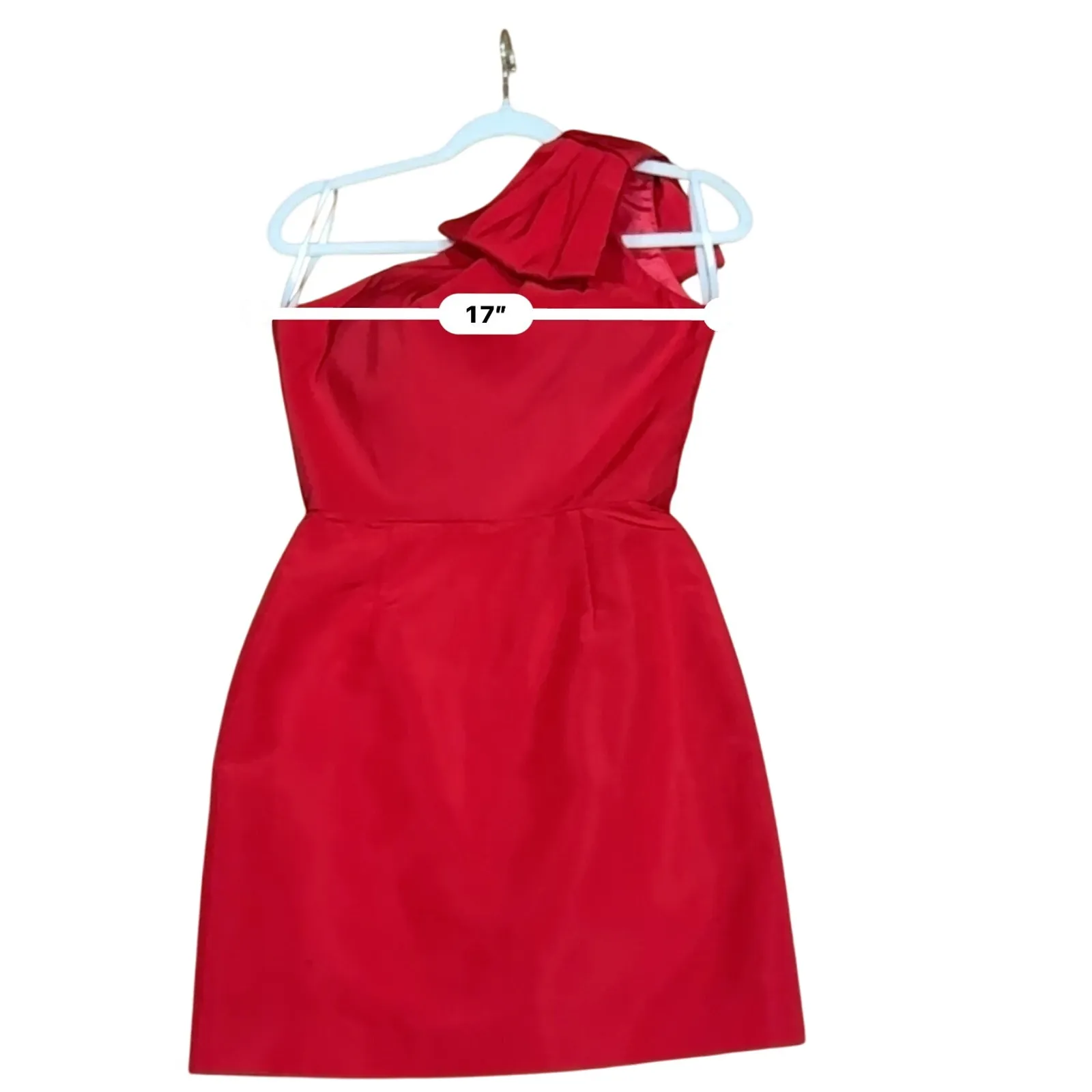 Alexia María Red Blair One Shoulder Silk Faille Mini Cocktail Dress Size 2 - Image 5