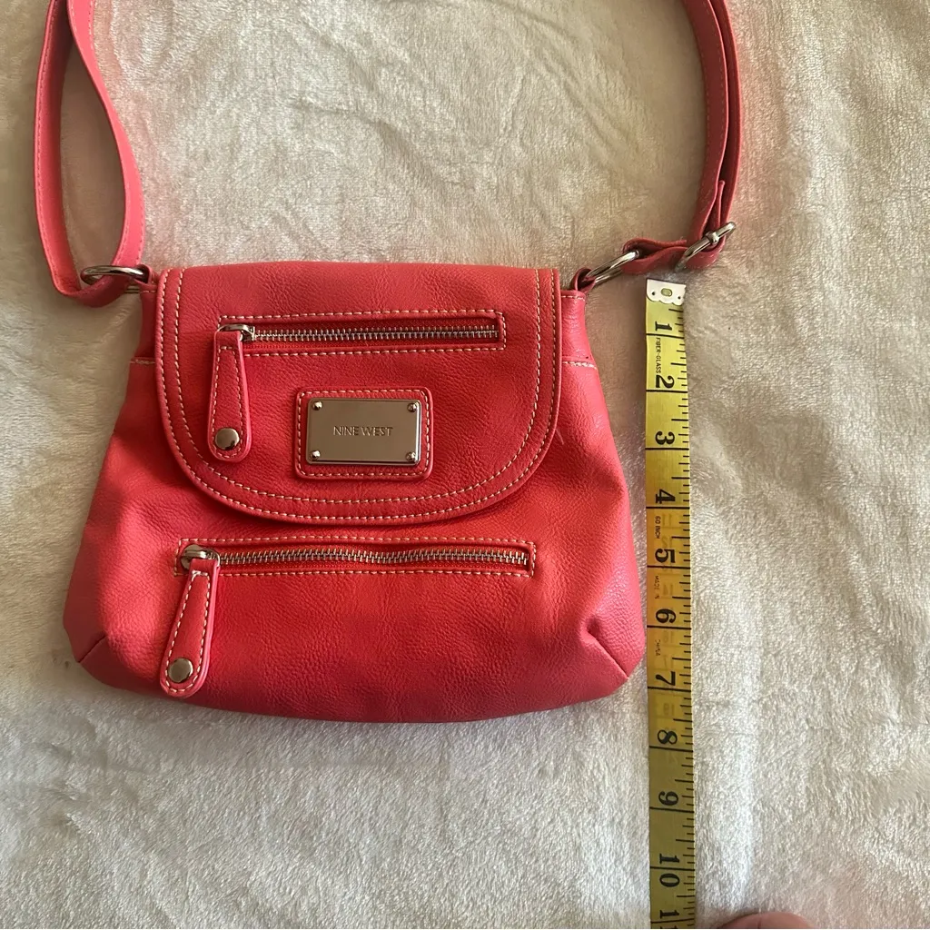 Nine West Crossbody Bag Tangerine Faux Leather - Image 8
