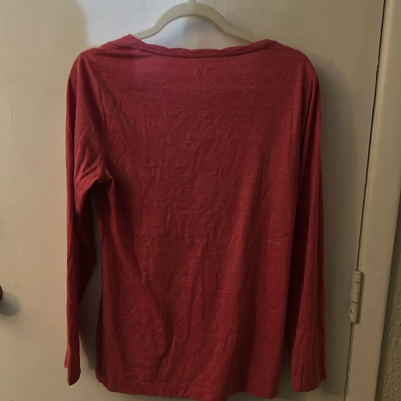 Lord & Taylor Pink/White Long Sleeve Tee Shirt L Soft Casual Classic Preppy Pink Size L - Image 4