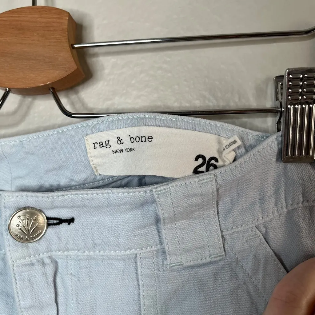 Rag & Bone Womens Light Blue Venice Bayside High-Rise Cotton Shorts Size 26 - Image 6