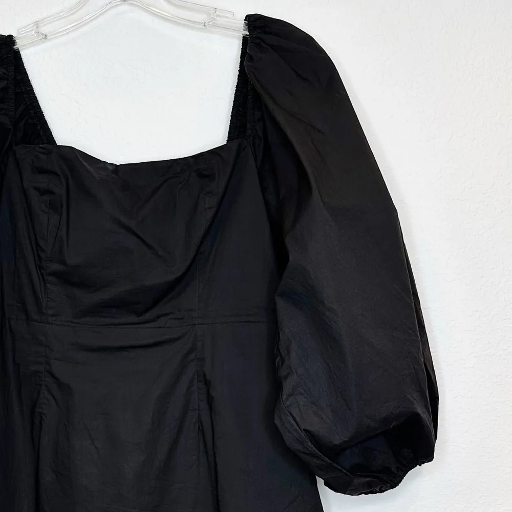 Tuckernuck Pomander Place Square Neck Chloe Mini Dress Black Puff Sleeves Small - Image 8