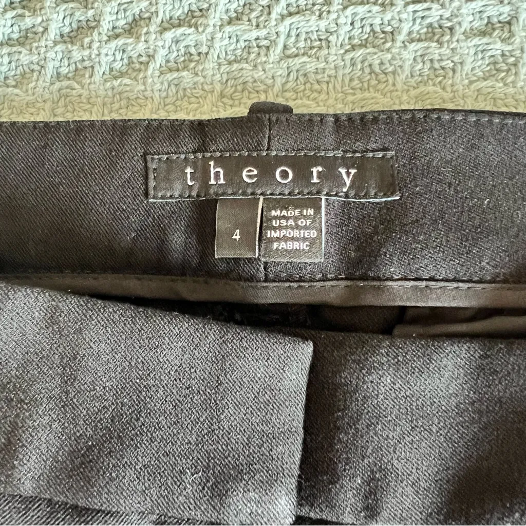 Theory Izelle C Jetty Black Dress Pants Womens 4 Work Career Dressy Office - Image 3