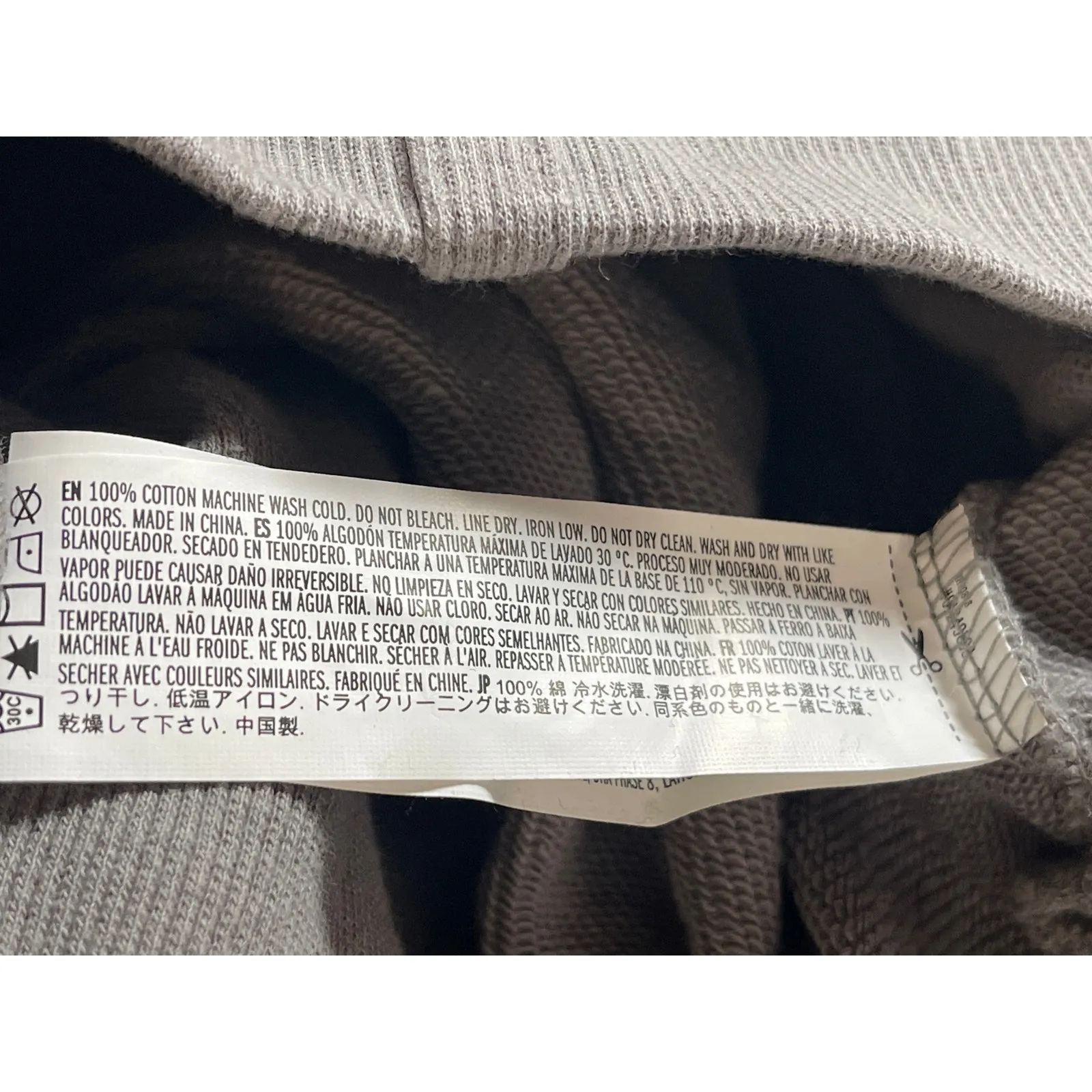 Forever 21 Women's Gray Hoodie Hooded Long Sleeve Cropped Sweatshirt Top Size L - Image 4