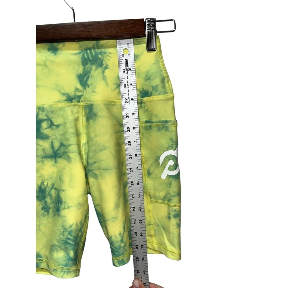 Peloton Women's Cadent 7" Tie-Dye Biker Short Size XS Green Pocket Athletic NWT - Image 7