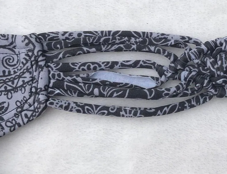 Black & White Floral Bikini Bottom L - Image 8