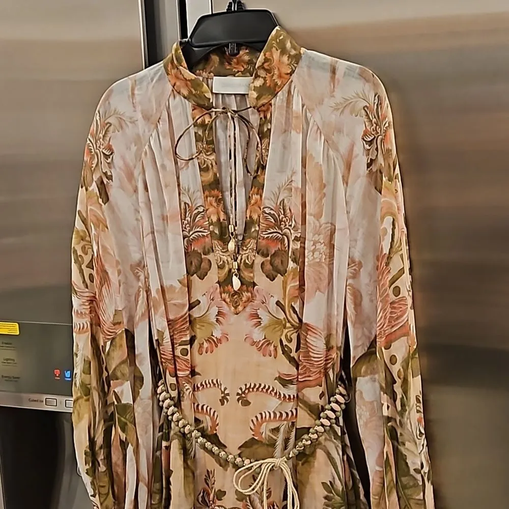 đź’•ZIMMERMANNđź’• Lyre Ruffle Tiered Billow Sleeve Midi Dress ~ Spliced US 6 NWT - Image 13