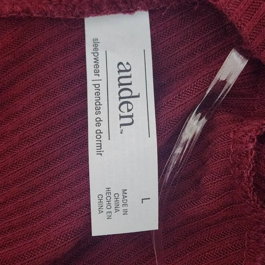 Auden Oxblood Ribbed Knit Lounge Top NWT Size Large Burgundy Knit Top Red - Image 7