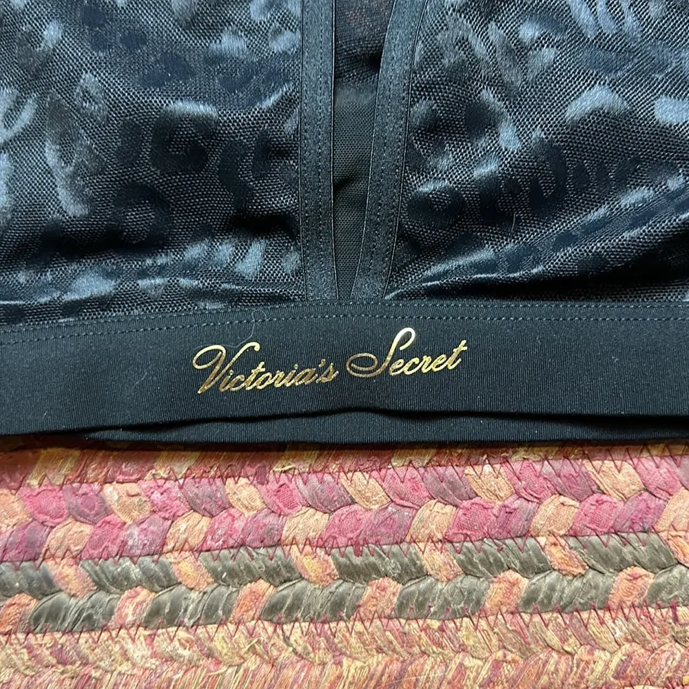 VICTORIAS SECRET SEXY BLACK CHEETAH MESH HIGH NECK BRA TOP - Image 4