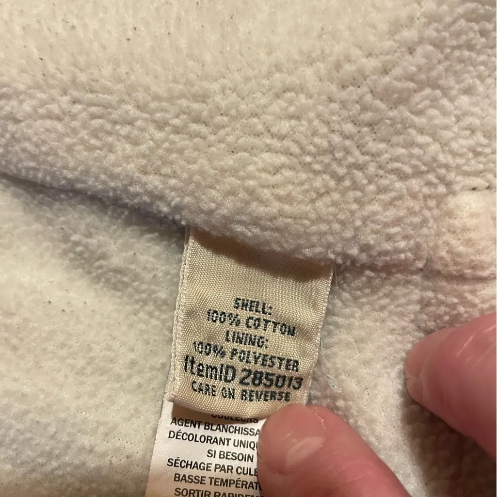 LL Bean women’s Sherpa lined Green and navy Plaid Button - Image 8