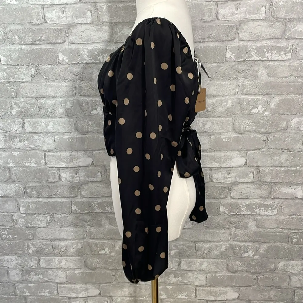 Blu Pepper Satin Corset Dot Top - Image 4