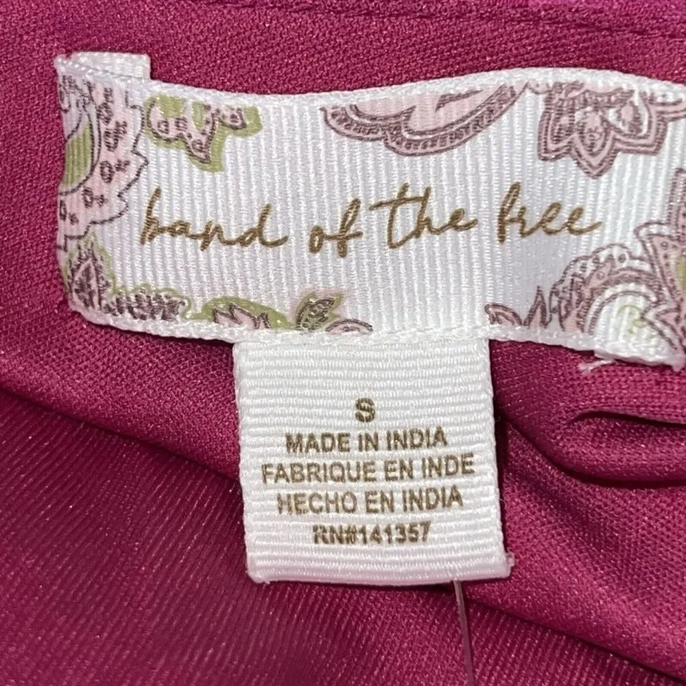 Band of The Free Kiss Me Fuschia‎ Peplum Ruffle Tie Mini Dress NWT Size Small Pink - Image 9