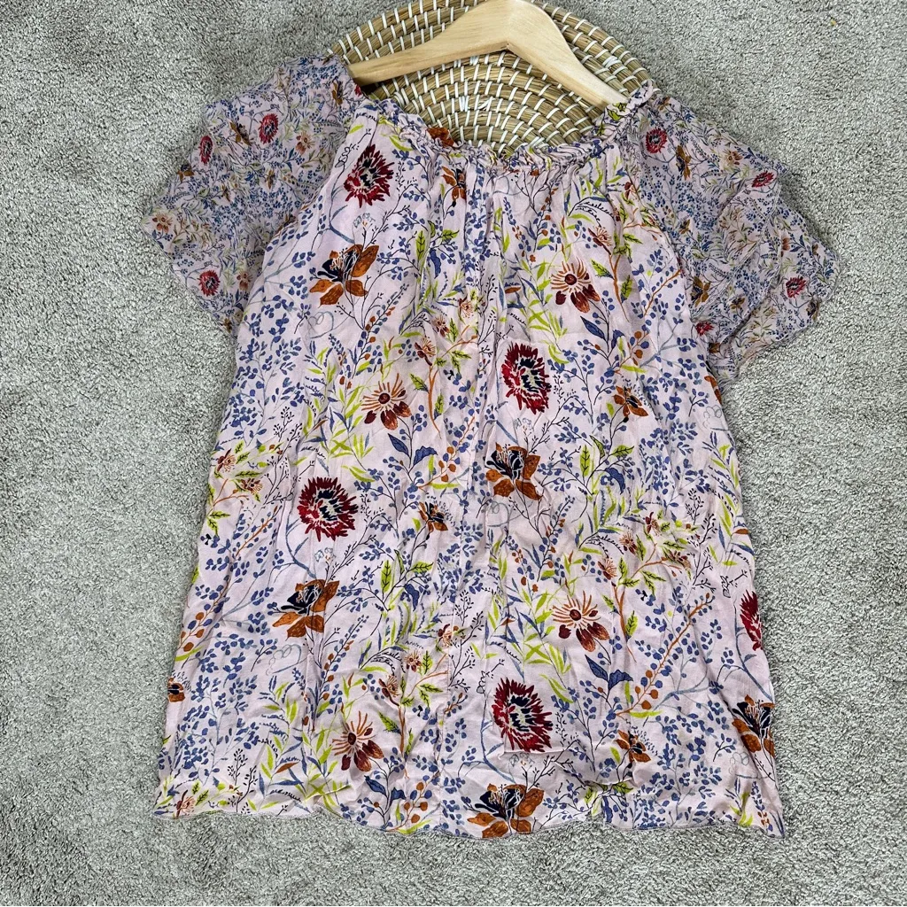 Velvet by Graham & Spencer Angel Pink Floral Printed Viscose Tie Top V - Image 11