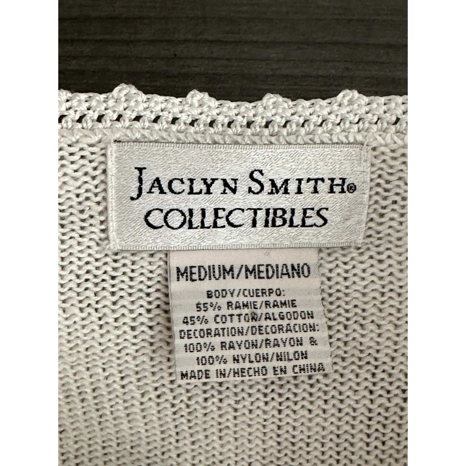 Vintage 80 Jaclyn Smith Cottagecore Grandma Grannycore Embroidered Floral Knit M - Image 3