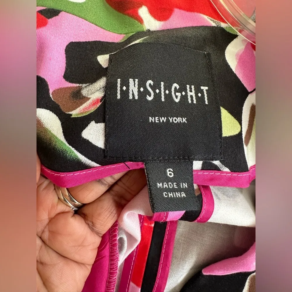 Insight Floral Print Single Button Peplum Style Blazer Size 6 Office Career Pink - Image 10