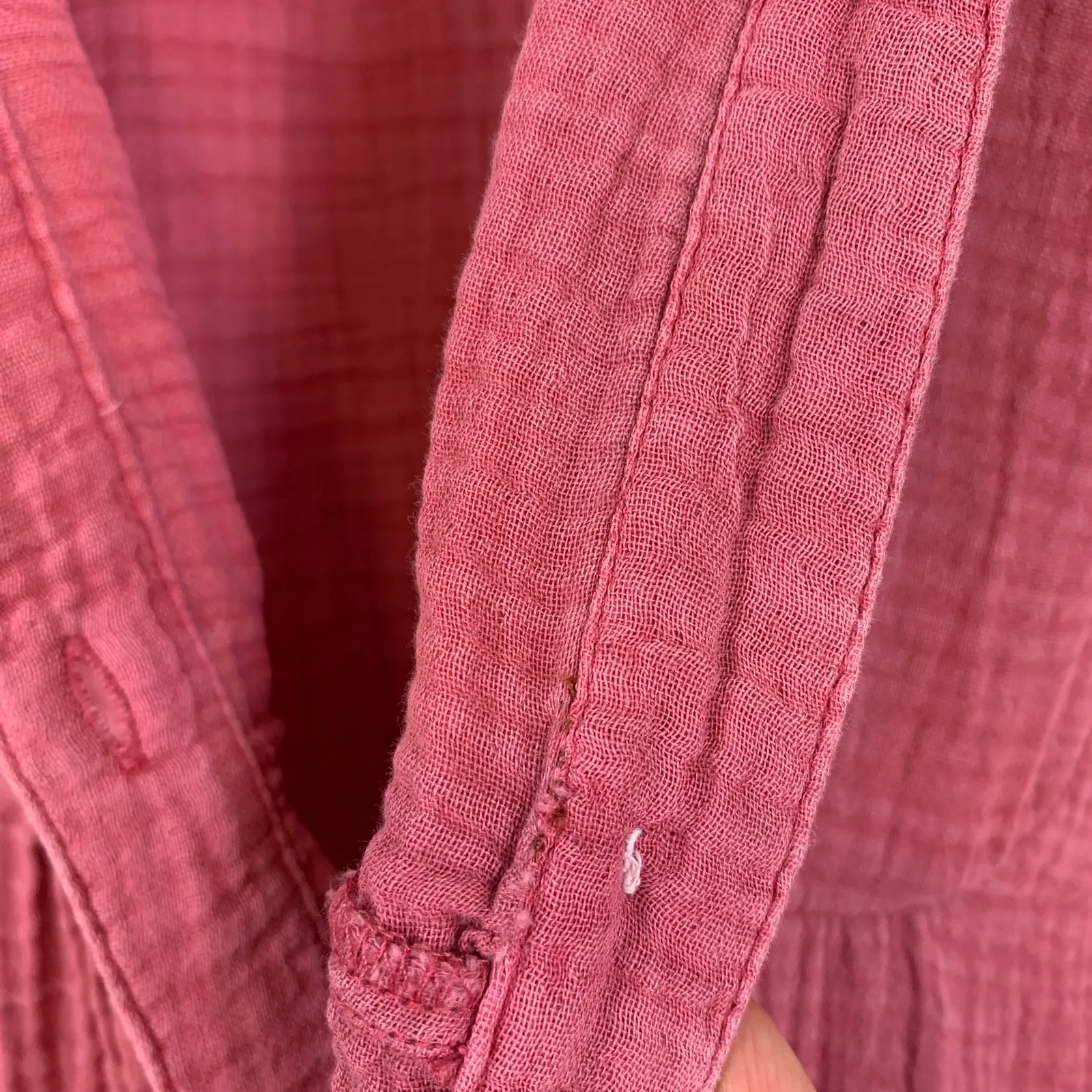 Faherty Dune Organic Cotton Gauze Kasey Tiered Mini Dress Heather Rose Size XXL Pink - Image 8