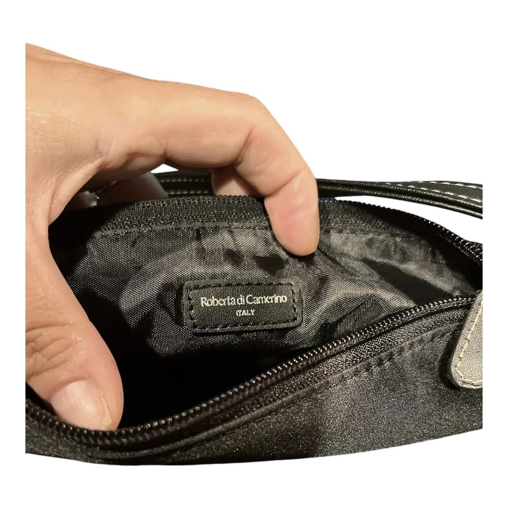 ROBERTA DI CAMERINO Mini Black Tote Nylon Italy Single Strap Zip Closure - Image 5