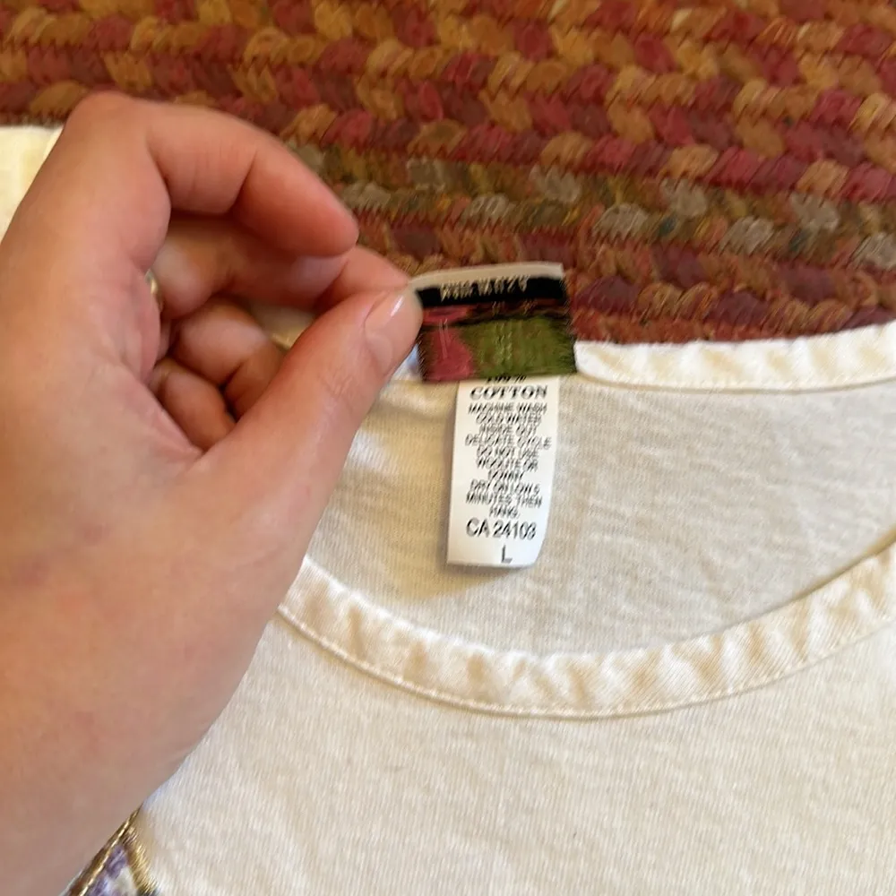 VTG CREAM BIRD NEST COTTAGE CORE TEE Size L - Image 5