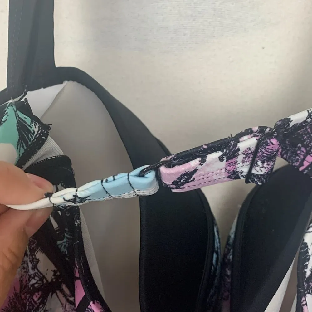 Torrid size 6 one piece swim suit floral black dd/f plus 6x - Image 9