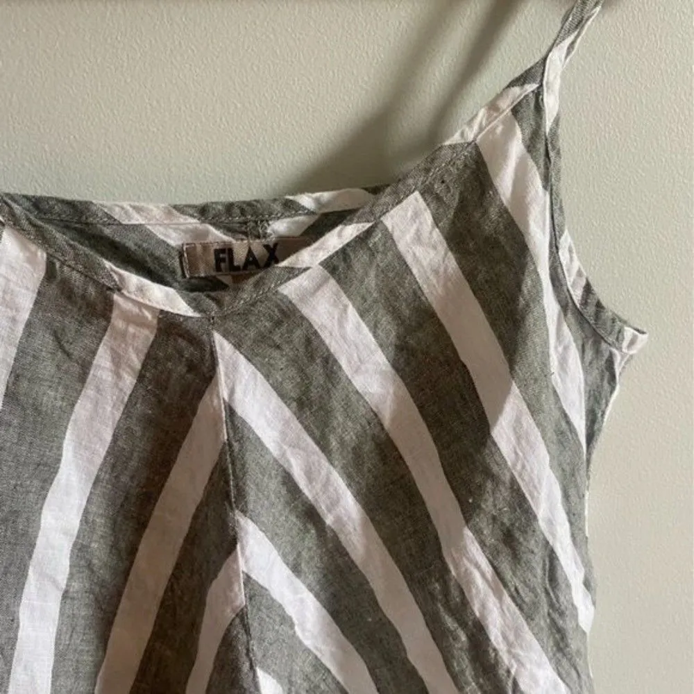 Flax Linen Striped Tank Top - Image 5