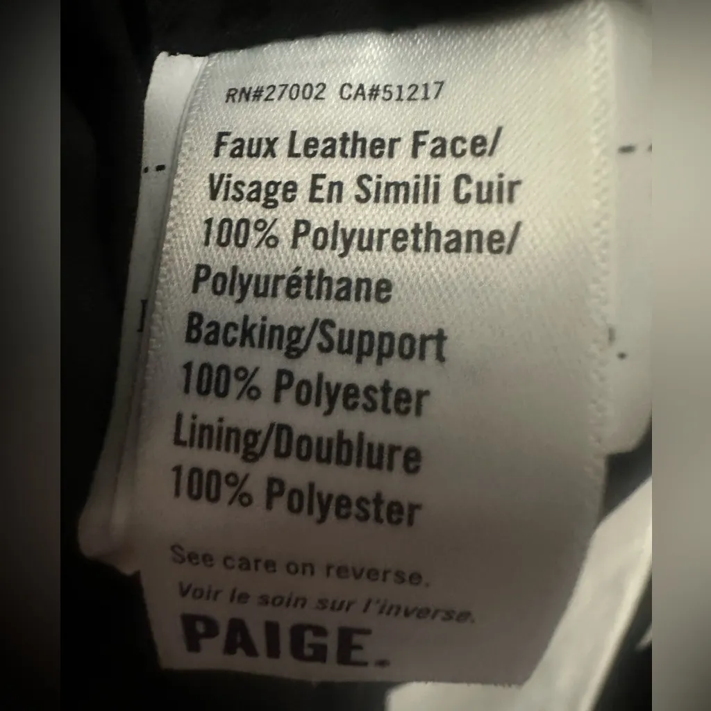 Paige Erin Faux Leather Dress Size Large Waist Tie Long Sleeve Button Front New - Image 7