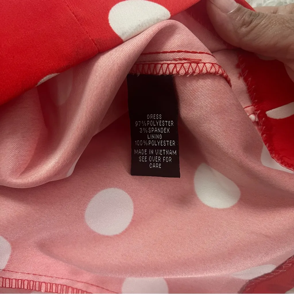 AGB Orange and White Polka Dot Dress Size 14 - Image 5