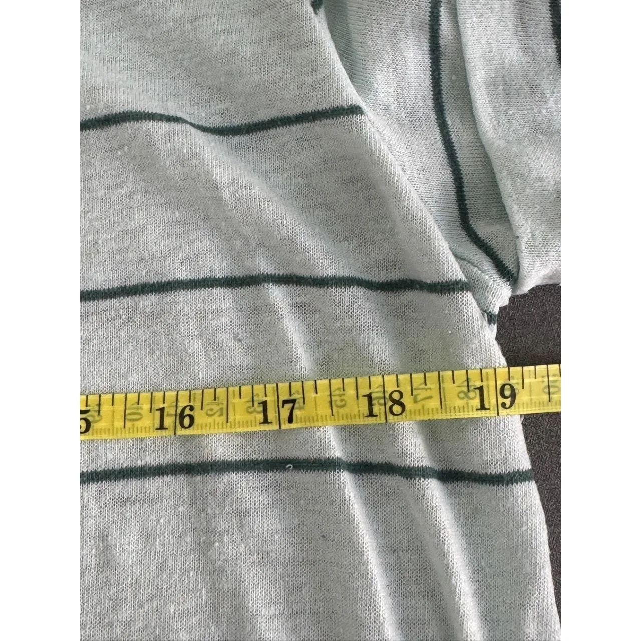 A New Day Mint Green Striped Linen‎ Blend Tee | Size Medium - Image 7