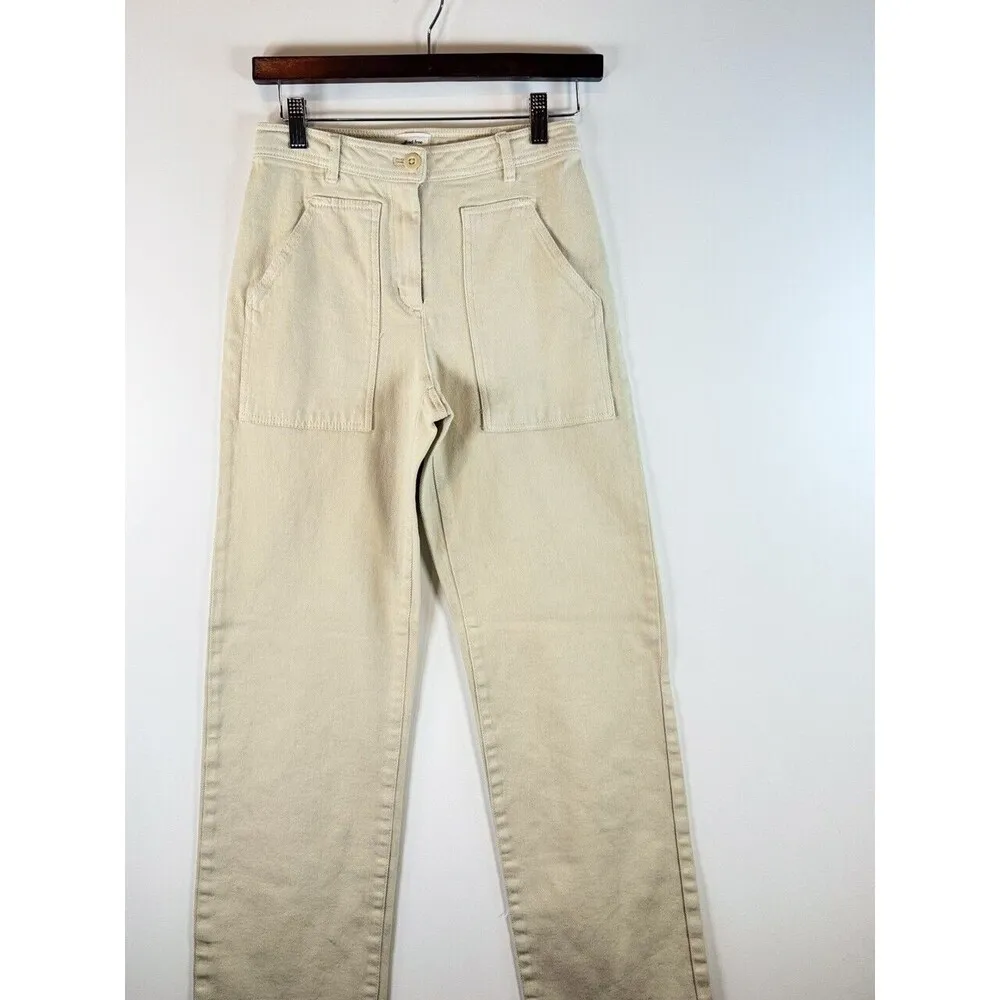Aritzia Wilfred Free Pants Beige Modern Utility Mid Rise Straight Size 00 2XS - Image 6